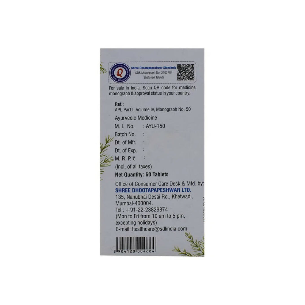 Dhootapapeshwar Satavari Tablets