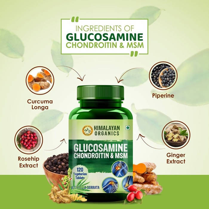 Himalayan Organics Glucosamine Chondroitin & MSM Vegetarian Tablets | Grocsy