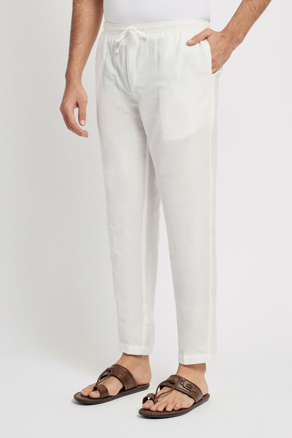 Ethnic India White solid Pant for Men | Grocsy