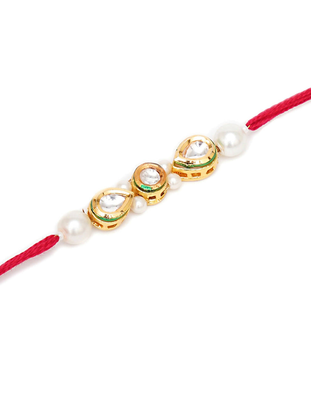 Designer kundan Rakhi - Ruby Raang | Grocsy