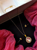 Joban Fashion Women Gold Kundan Pendant Chain Necklace With Kundan Earring Set | Grocsy