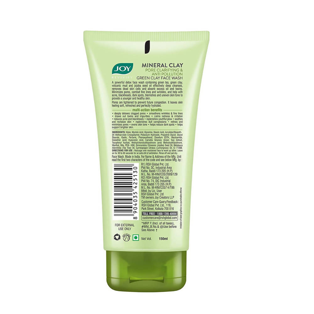 Joy Mineral Clay Pore Clarifying & Anti-Pollution Green Clay Face Wash | Grocsy
