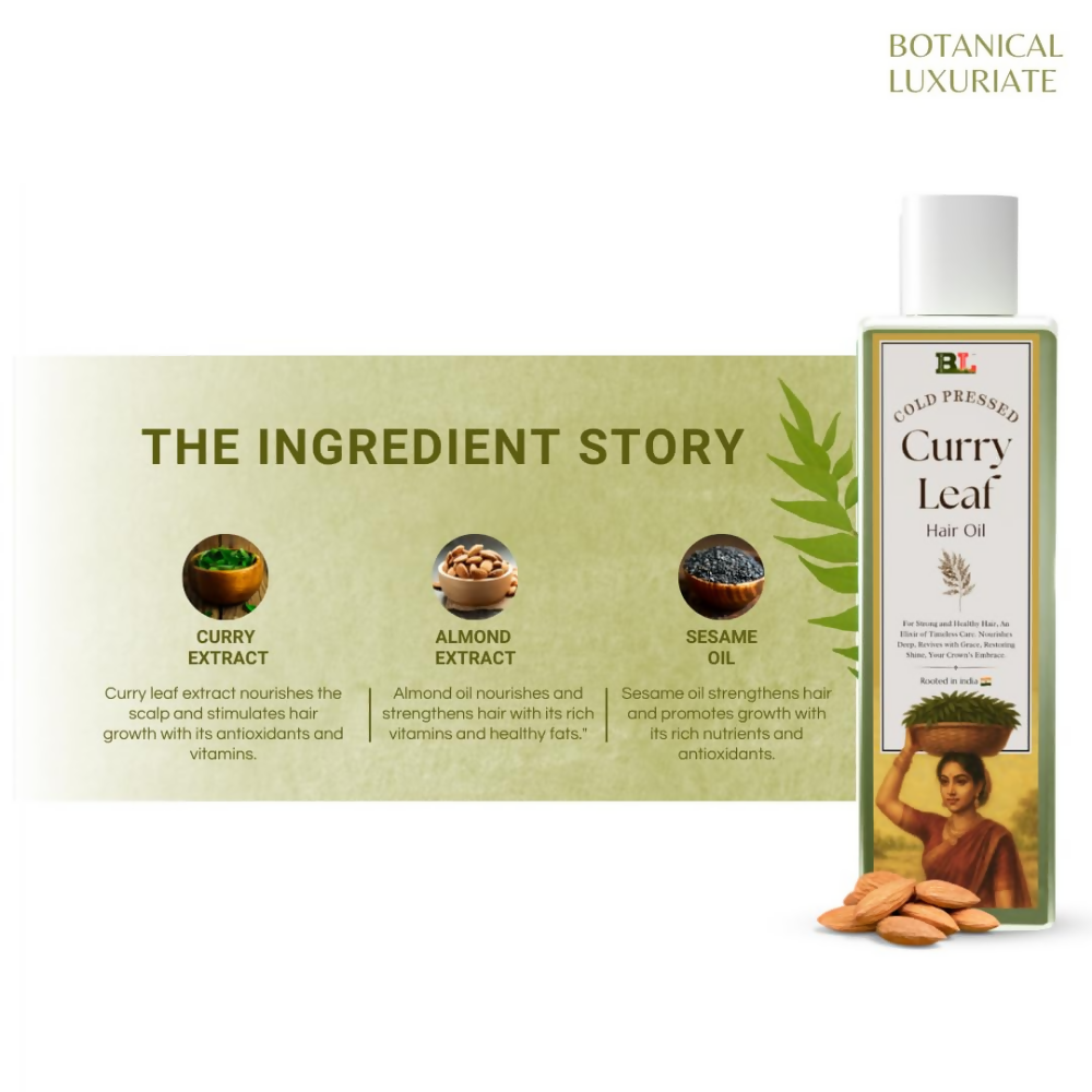 Botanical Luxuriate Cold Pressed Curry Leaf Hair Growth Oil | Grocsy