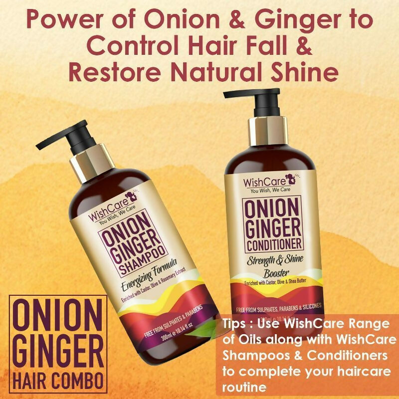 WishCare Onion Ginger Conditioner Strength & Shine Booster | Grocsy