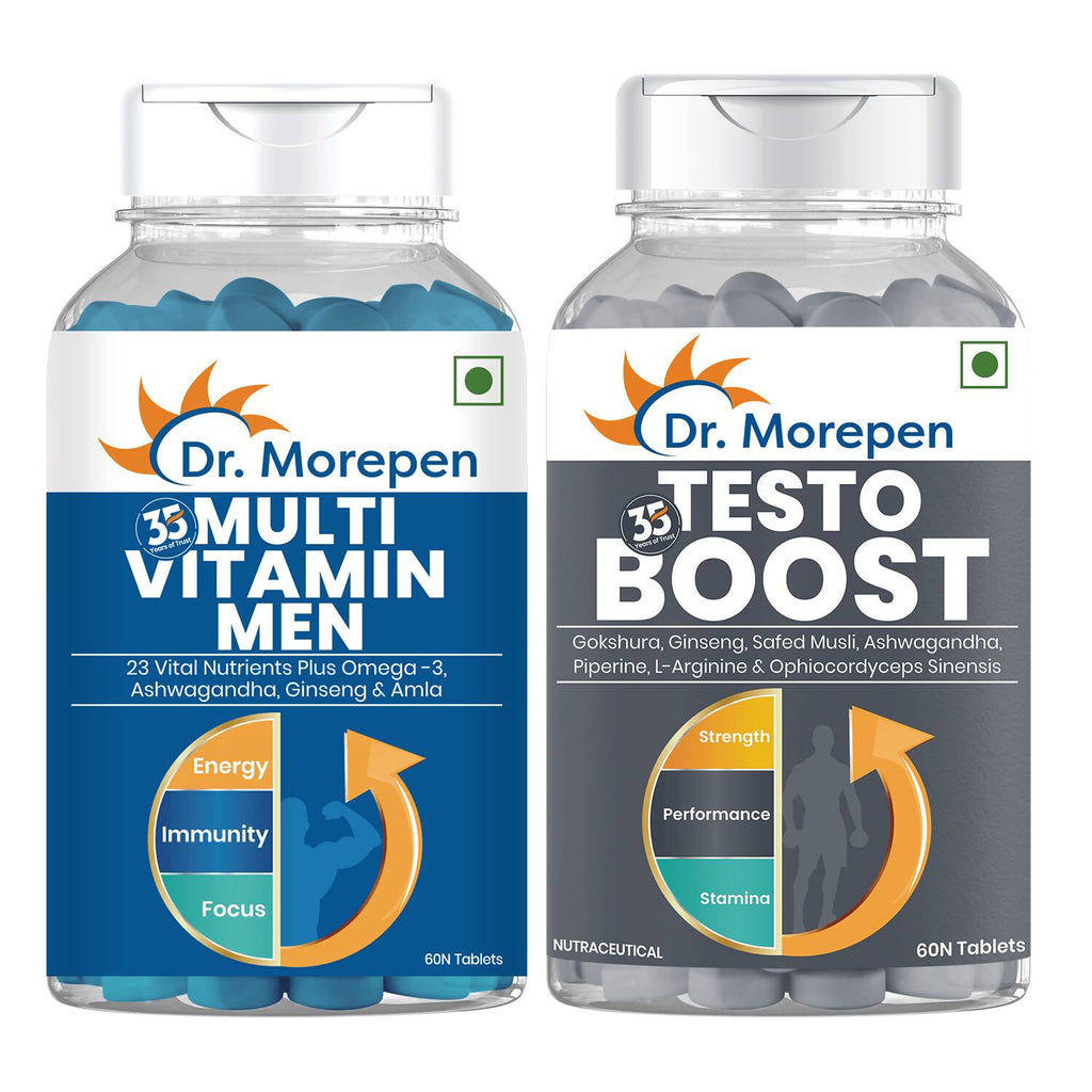 Dr. Morepen Testo Boost and Multivitamin Men Tablets Combo | Grocsy