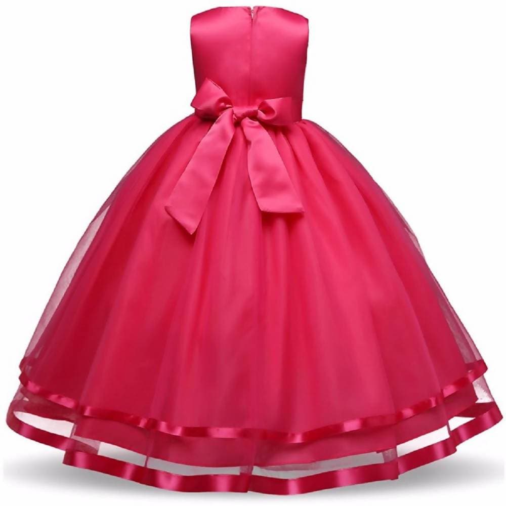 Asmaani Baby Girl's Dark Pink Full Length Dress (AS-DRESS-22065) | Grocsy
