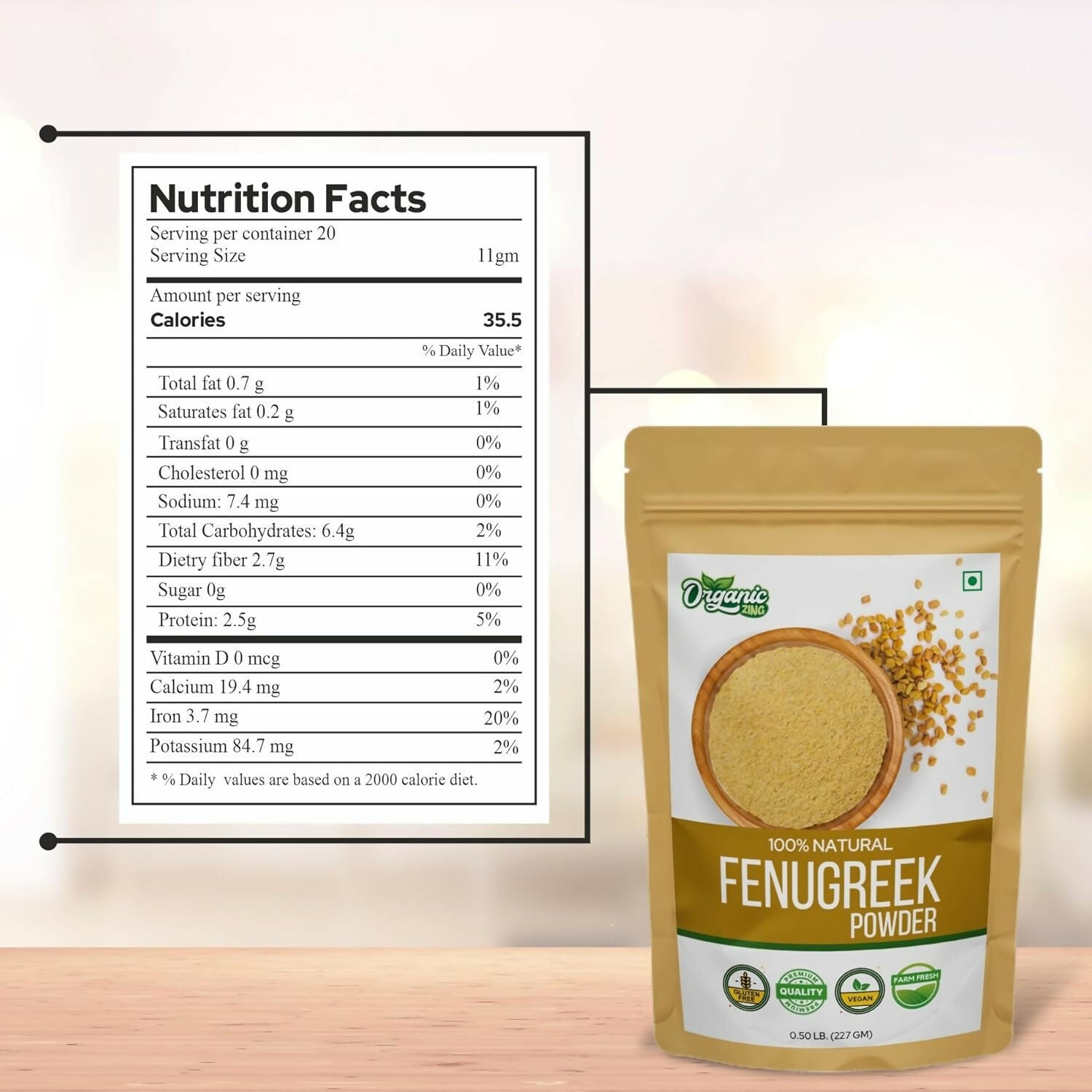 Organic Zing Fenugreek Powder | Grocsy