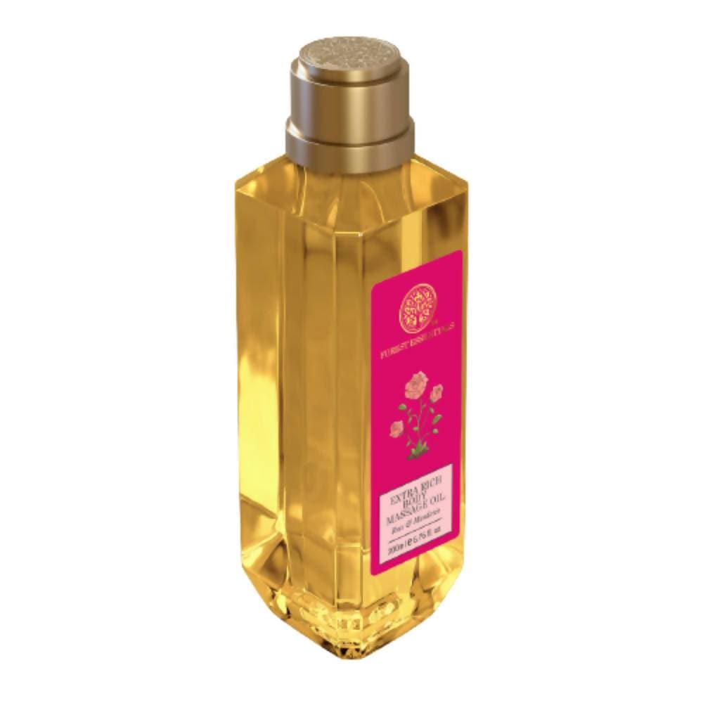 Forest Essentials Extra Rich Almond Body Massage Oil Rose & Mandarin | Grocsy