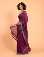 Suta Purple Grey Woven Design Saree With Tasseled Pallu | Grocsy
