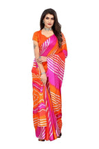 Vamika Orange Linen Satin Border Saree | Grocsy