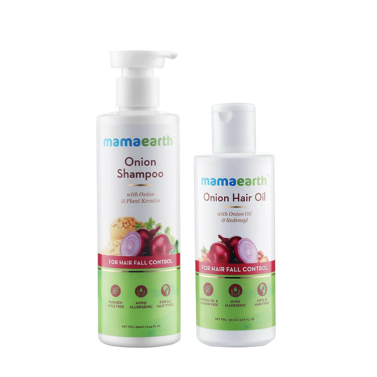 Mamaearth Onion Hair Oil and Onion Shampoo For Hair Fall Control | Grocsy