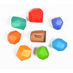Nesta Toys Wooden Balancing Stones, Rainbow Stacking Toy for Kids, Montessori Toy (8 Pcs) | Grocsy