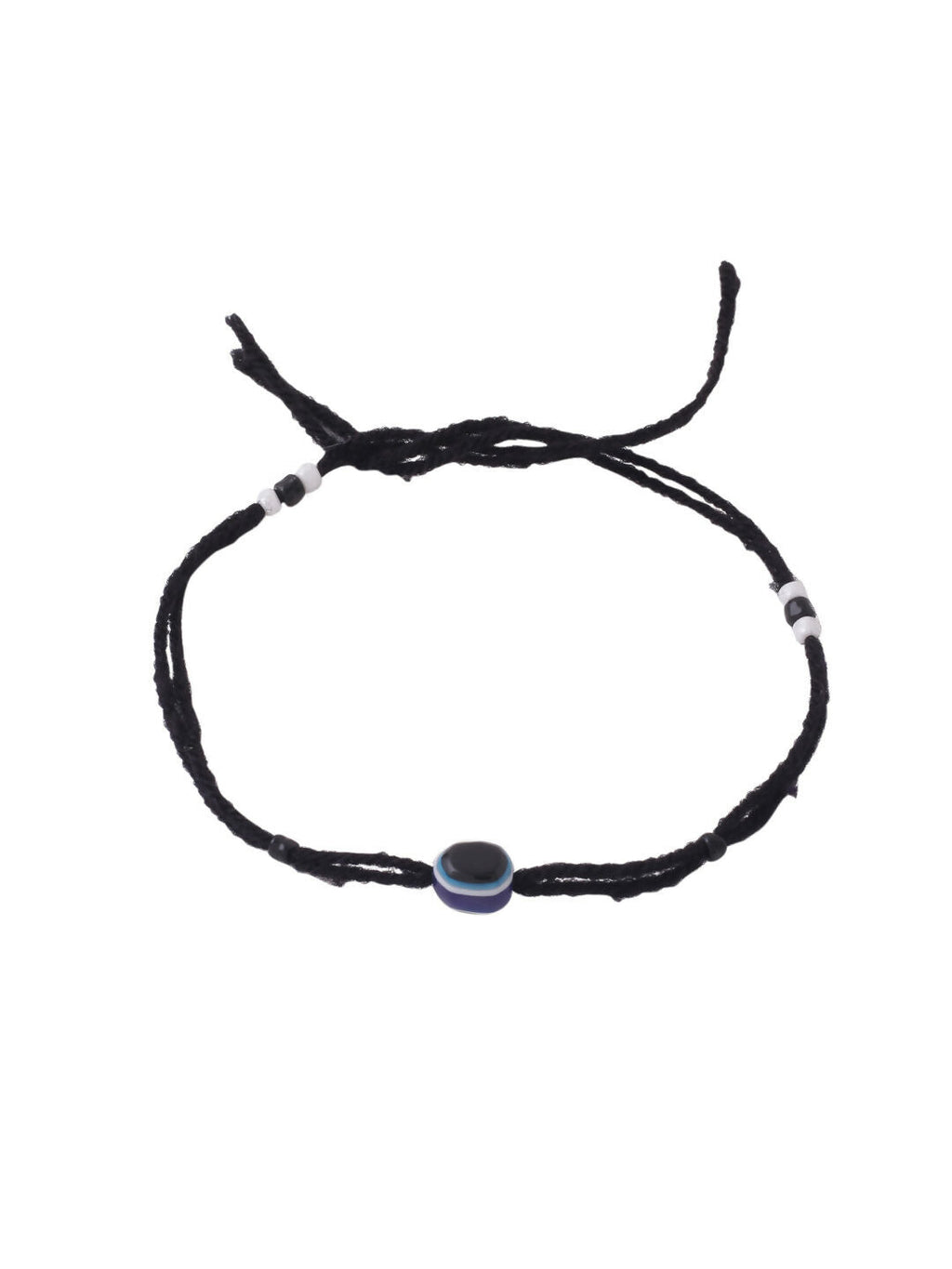 NVR Women Set of 2 Evil Eye Adjustable Black Anklets | Grocsy