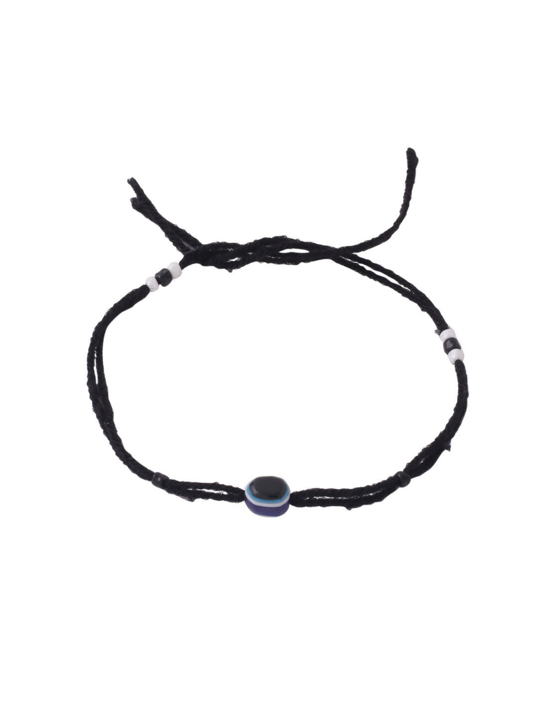 NVR Women Set of 2 Evil Eye Adjustable Black Anklets | Grocsy