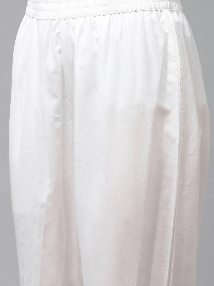 Yufta White yellow Floral Print kurta with Trouser & Dupatta set | Grocsy