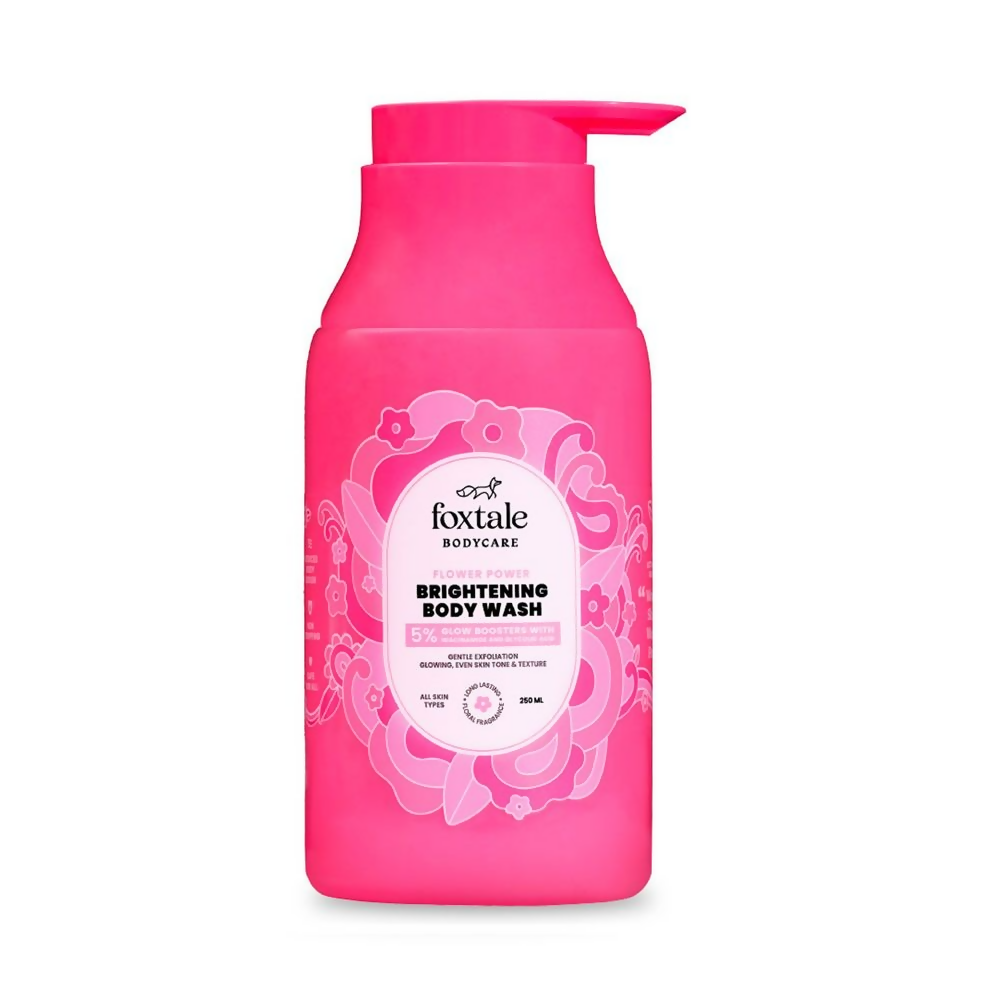 Foxtale Brightening Body Wash With Glycolic Acid & Niacinamide For Glowing Skin | Grocsy