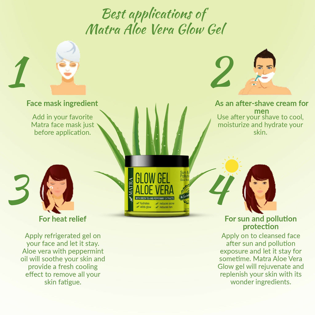 Matra Aloe Vera Glow Gel Sun & Pollution Relief with Green Tea and Peppermint Extracts | Grocsy