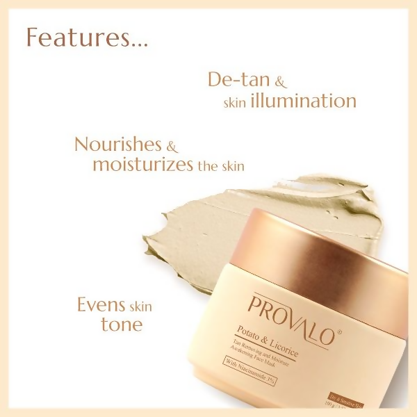 Provalo Potato & Licorice Tan Removing and Moisture Awakening Face Mask | Grocsy