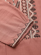 Brown Chinon Floral Embroidered Top - Zeny | Grocsy