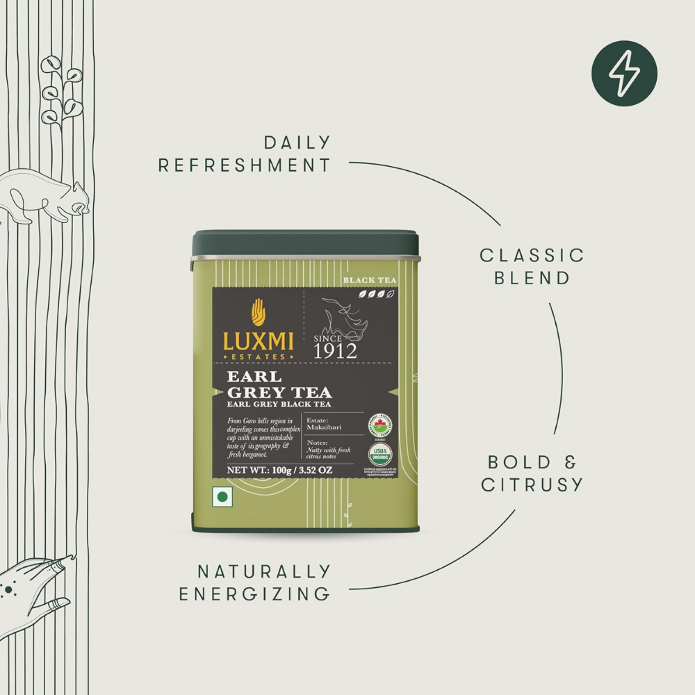 Luxmi Estates Garo Hills Organic Earl Grey Black Tea | Grocsy