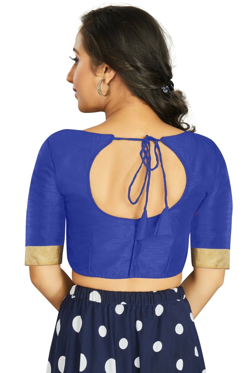 Aastha Fashion Women's Blue Art Silk Designer Traditional Readymade Blouse | Grocsy