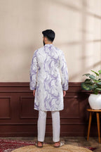 Purple Art Silk Digital Printed, Embroidery Work Kurta Set - Mahotsav | Grocsy