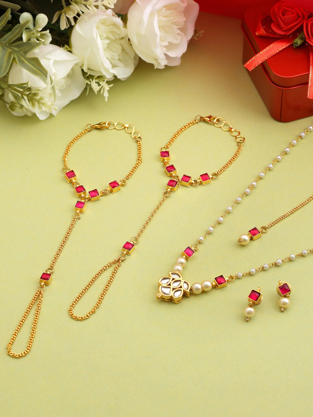 Ruby Raang Dua 4-Piece Jewelry Set | Grocsy