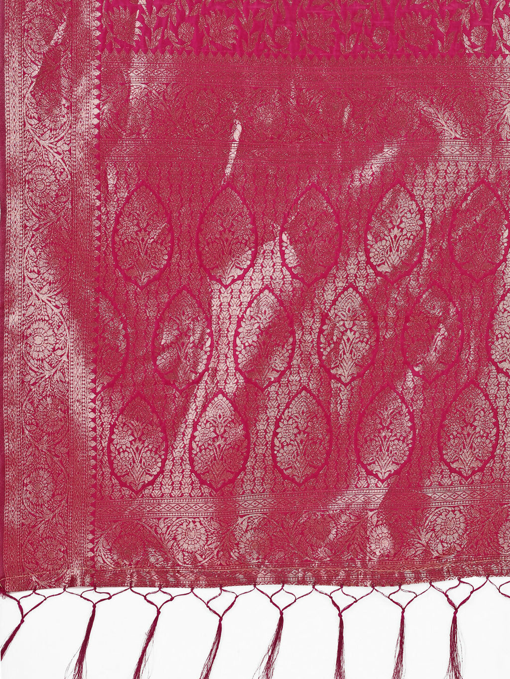 Shree Shyam Fashion Lichi Silk Magenta Saree | Grocsy