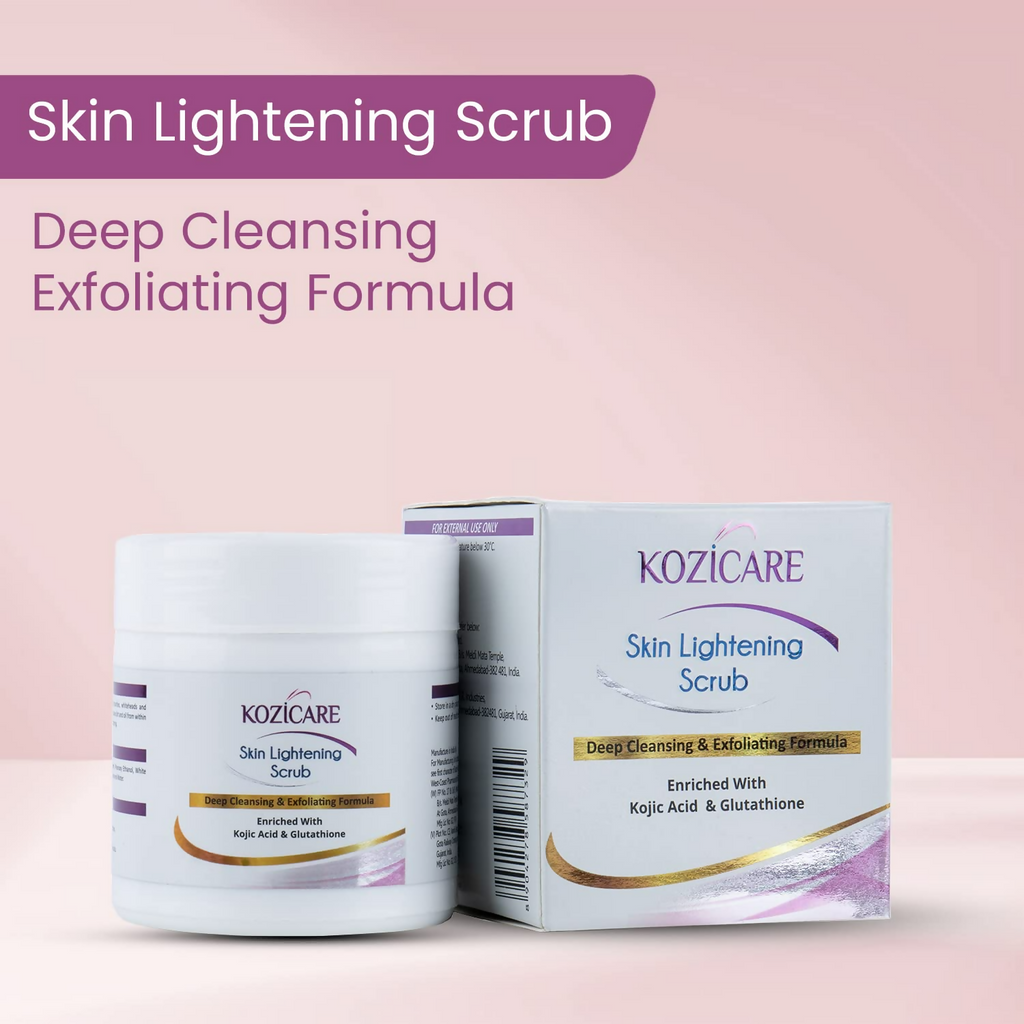 Healthvit Kozicare Skin Lightening Scrub For Deep Cleansing & Exfoliating Formula | Grocsy
