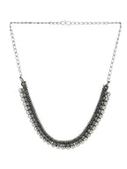 NVR Women Silver-Plated Oxidised Necklace | Grocsy