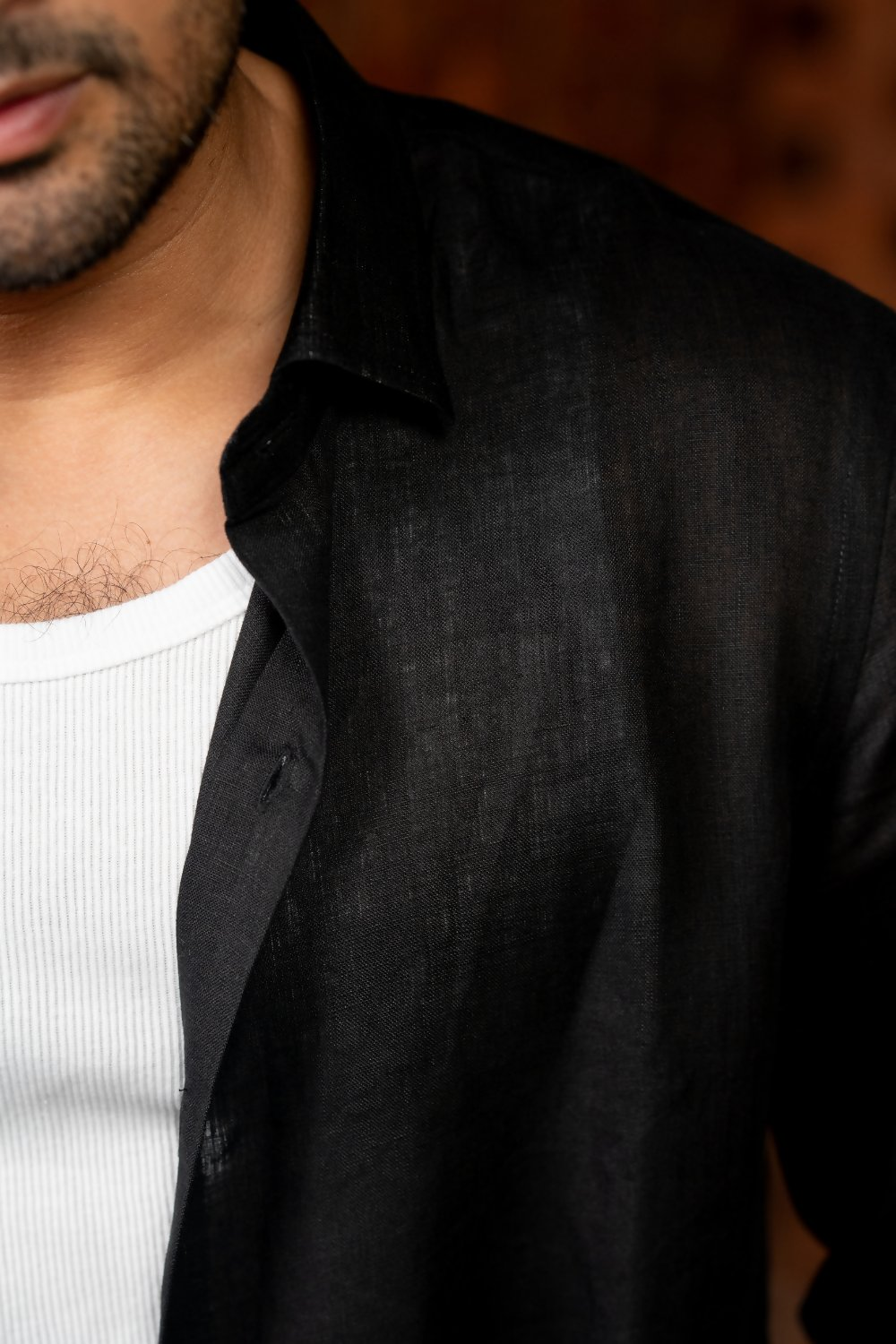 Linen Black Noir Breeze Shirt By Hilo Design | Grocsy