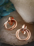 NVR Women's Western Gold-Polished Circular Metal Hoop Earrings | Grocsy