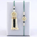 Jewel Design Lumba Rakhi Set & Kaju Katli Box | Grocsy