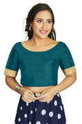 Aastha Fashion Women's Teal Art Silk Designer Traditional Readymade Blouse | Grocsy
