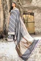 Joban Fashion Silver Grey Pure Katan Pure Handloom Banarasi Silk Saree | Grocsy
