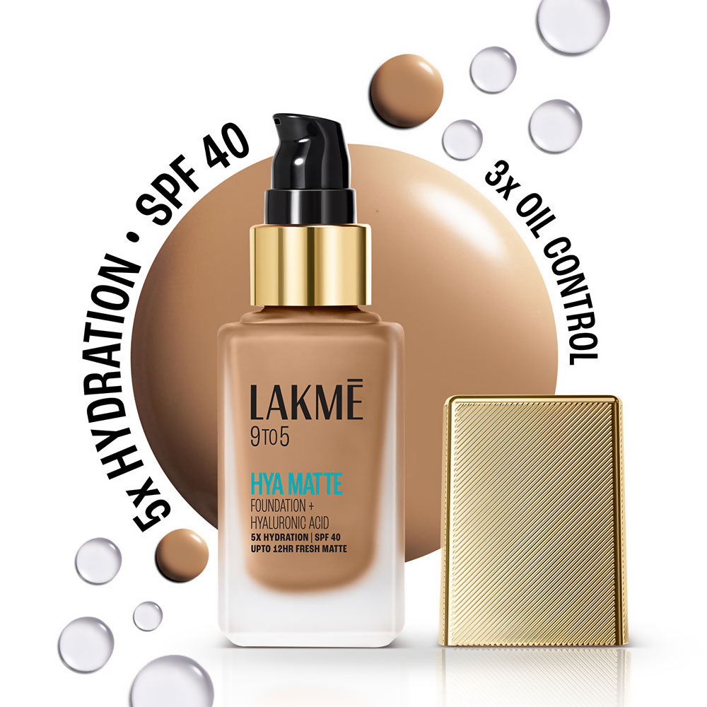 Lakme 9to5 Hya Matte Foundation + Hyaluronic Acid - Cool Tan | Grocsy