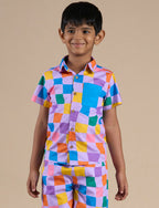 Snakes and Ladders Boys Multi Color Rotary Print Shirt from Siblings Collection | Grocsy
