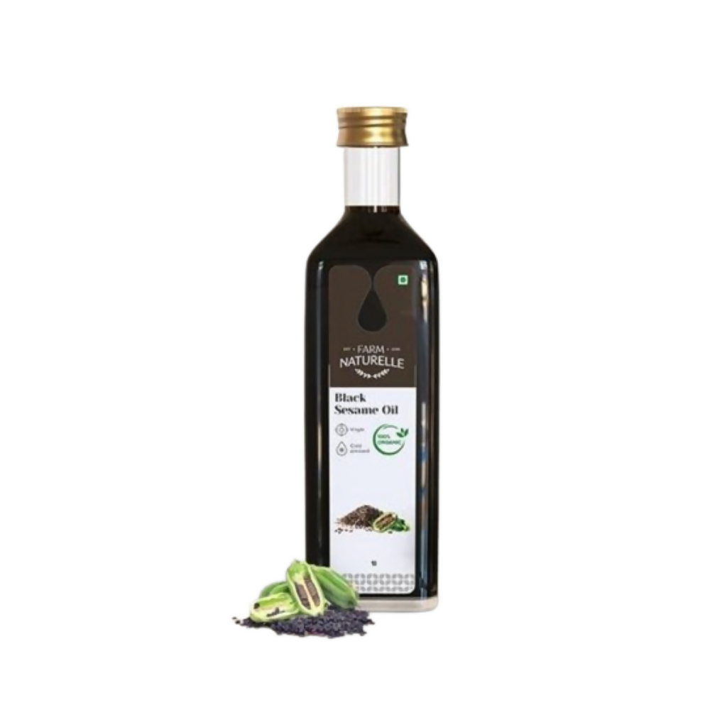 Farm Naturelle Wood Pressed Black Sesame Oil | Grocsy
