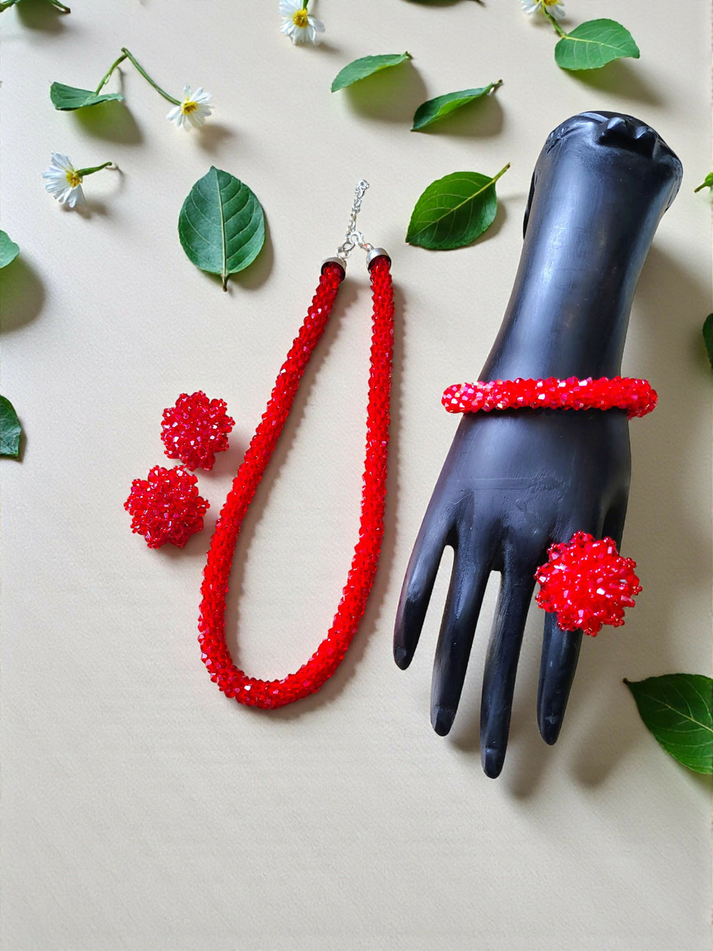Inhanns Rangshine 4-In-1 Crystal Glam Set - Handmade - Red | Grocsy