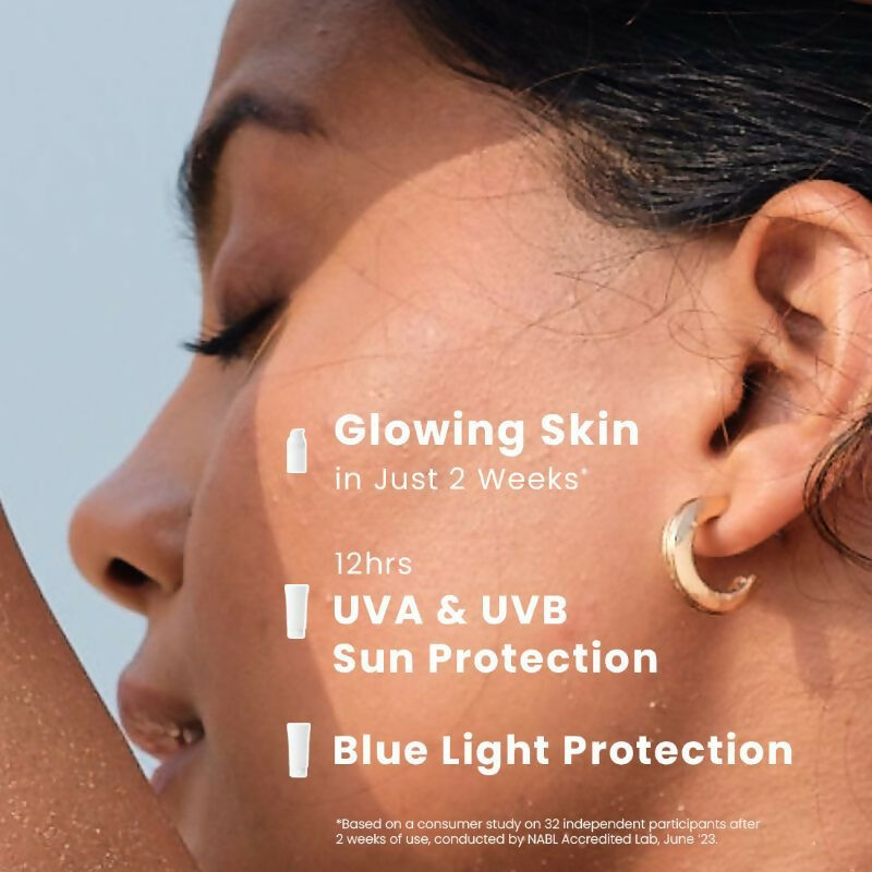 Hyphen By Kriti Sanon Golden Hour Glow Serum & Sunscreen SPF 50 Combo | Grocsy