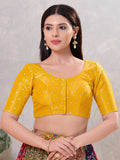 Joban Fashion Women Silk Yellow Stitched Blouse | Grocsy