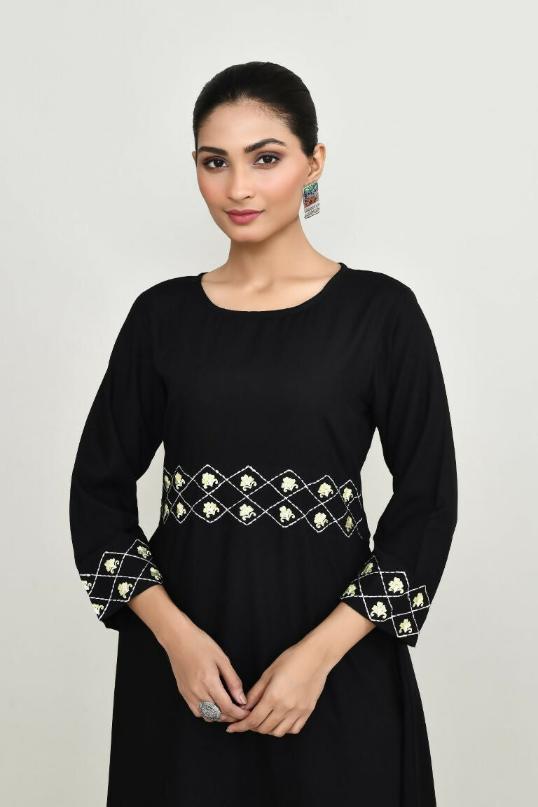 Joban Fashion Black Rayon Tunic | Grocsy