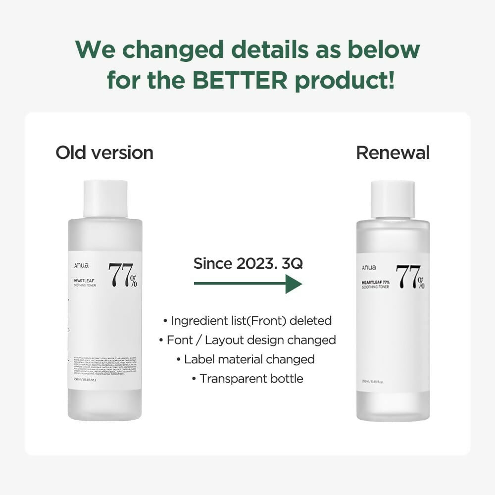 Anua Heartleaf 77% Soothing Toner - pH 5.5 Skin Trouble Care, Calming Skin, Refreshing, Purifying - Korean Skincare | Grocsy
