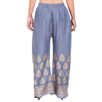 PAVONINE Grey Color Golden Printed Rayon Fabric Sharara For Women & Girls | Grocsy