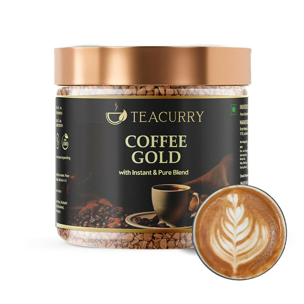 Teacurry Gold Instant Coffee Powder - Arabica Freeze Dried Coffee for Instant Hot & Cold Coffee | Grocsy