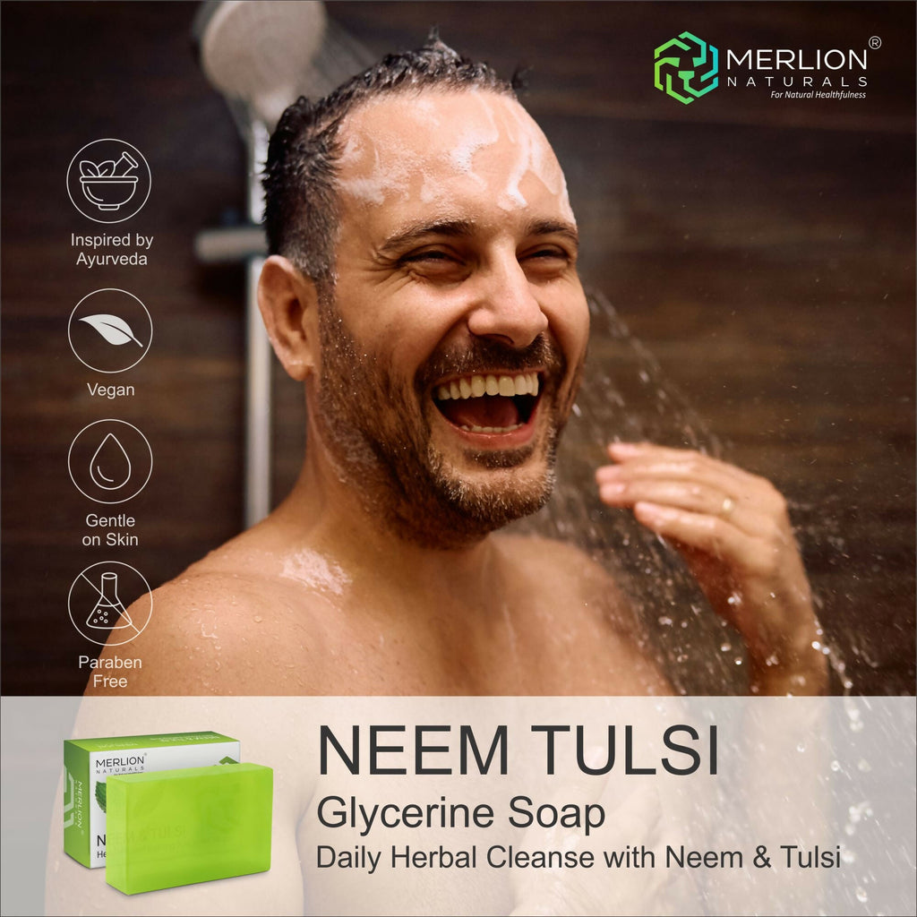 Merlion Naturals Neem and Tulsi Glycerine Soap | Grocsy