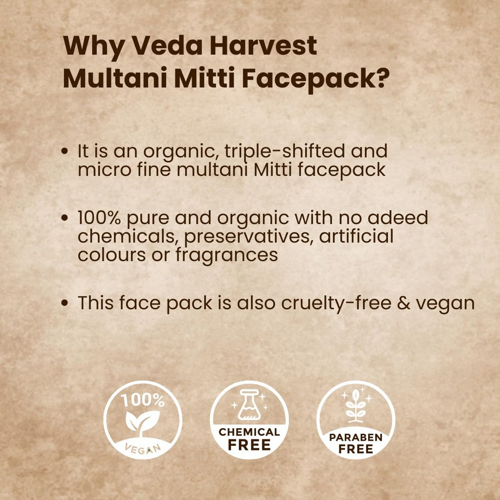 Veda Harvest Multani Mitti Face Pack For Hydrating & Glowing | Grocsy