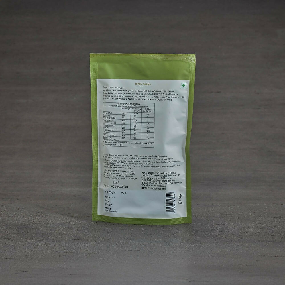 Smoor 35% Berry Barks Chocolate | Grocsy