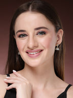 NVR Wome's Gold-Polished AD- Studded Jhumki Earrings | Grocsy
