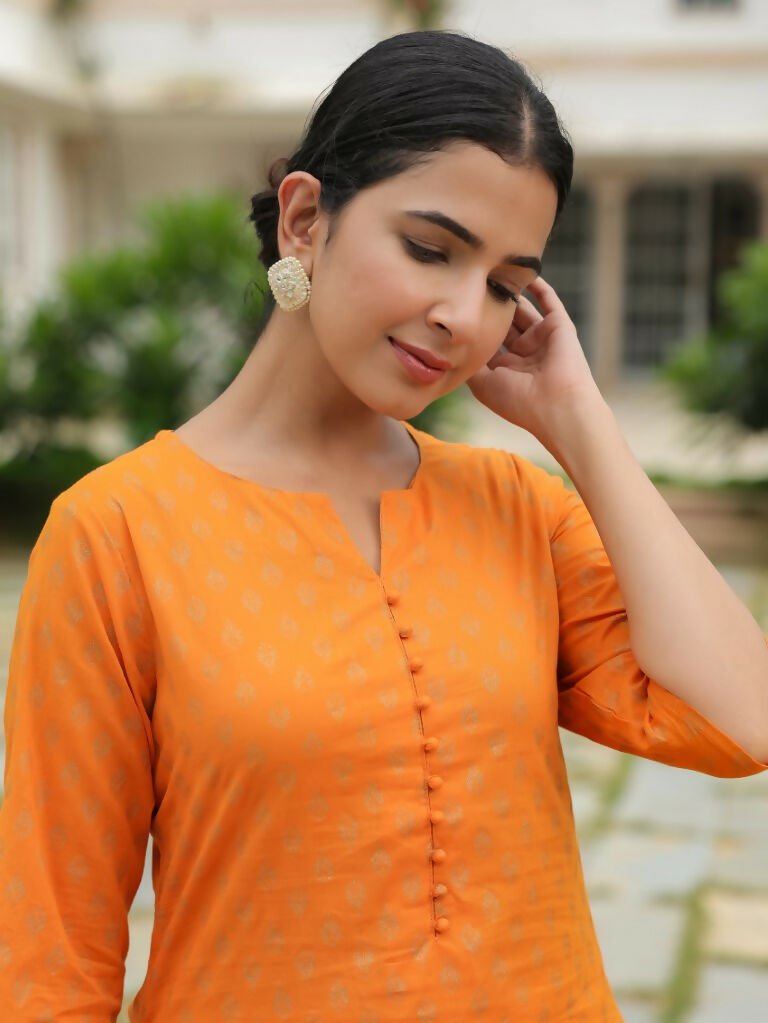 Aramya A-line Soft Cotton Floral Print Women's Kurta - Yellow | Grocsy